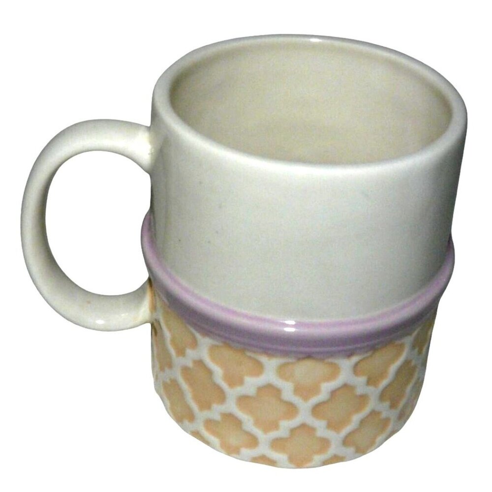 New Grandma Ceramic Mug Cup Beige & White Purple Accent By Grasslands Road 14 oz - Picture 2 of 5